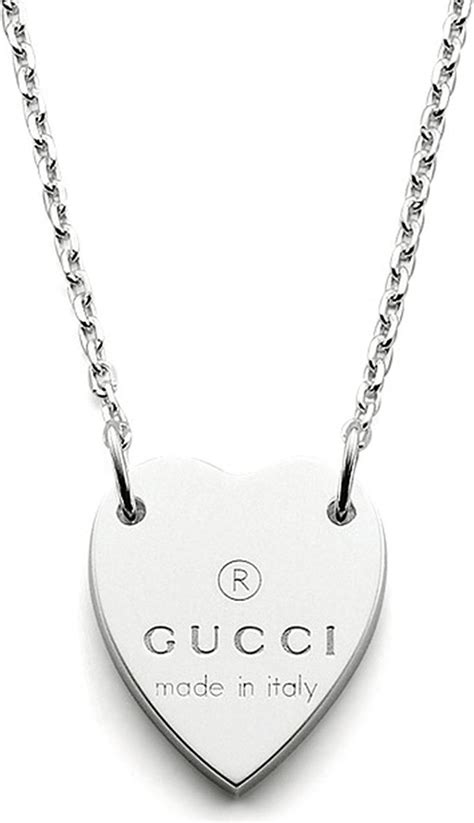 gucci trademark sterling silver pendant necklace|heart necklace with gucci trademark.